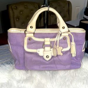 Celine Vintage Boogie Bag in Purple Cotton